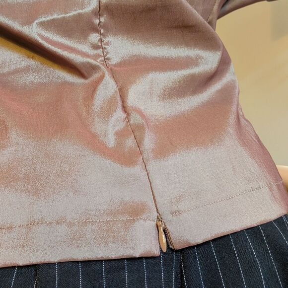 Vintage JS Boutique Metallic Evening Top Oversized Collar Formal Whimsigoth XL - Picture 6 of 9